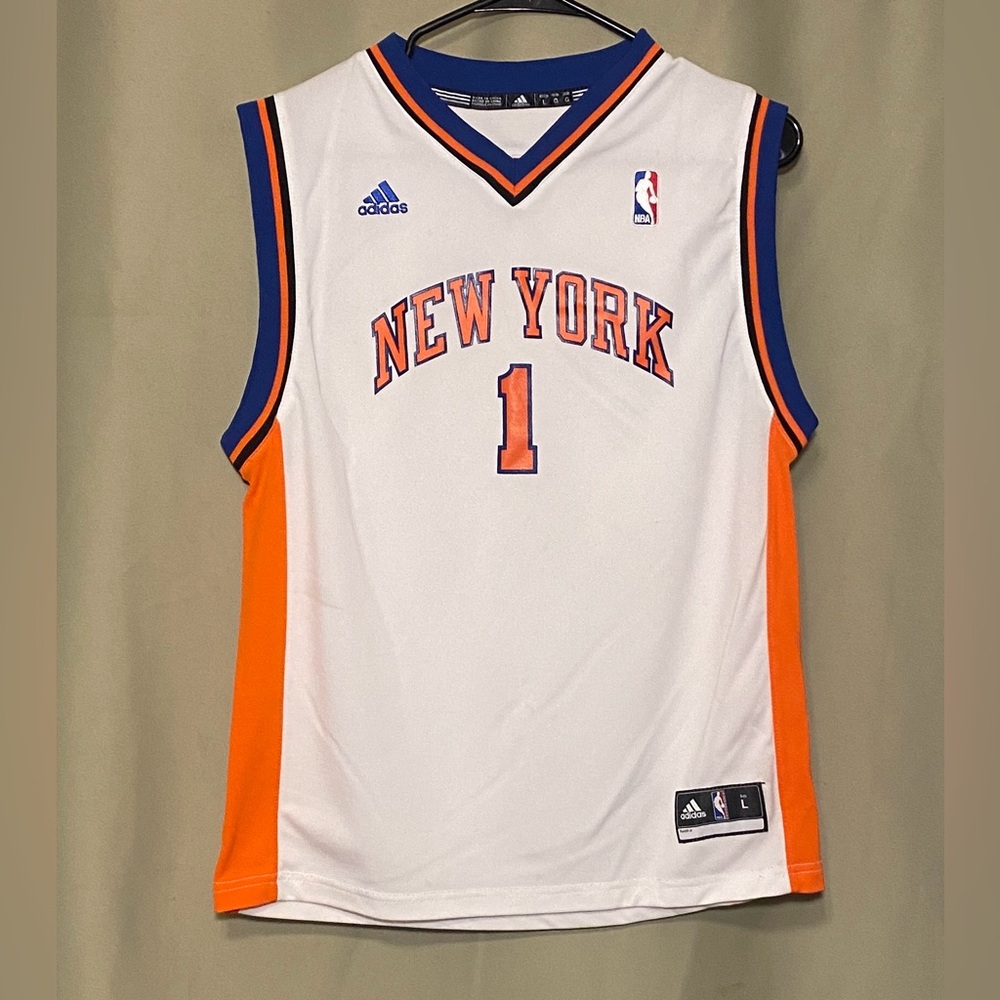 Adidas New York Knicks  Amare Stoudemire #1 White/Orange Jersey Size Large 14/16